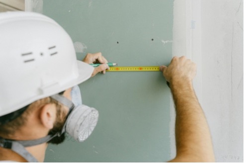 measuring drywall